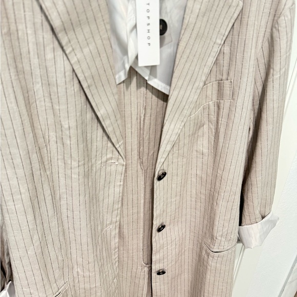 NWT Topshop pinstripe long blazer jacket - Picture 2 of 4